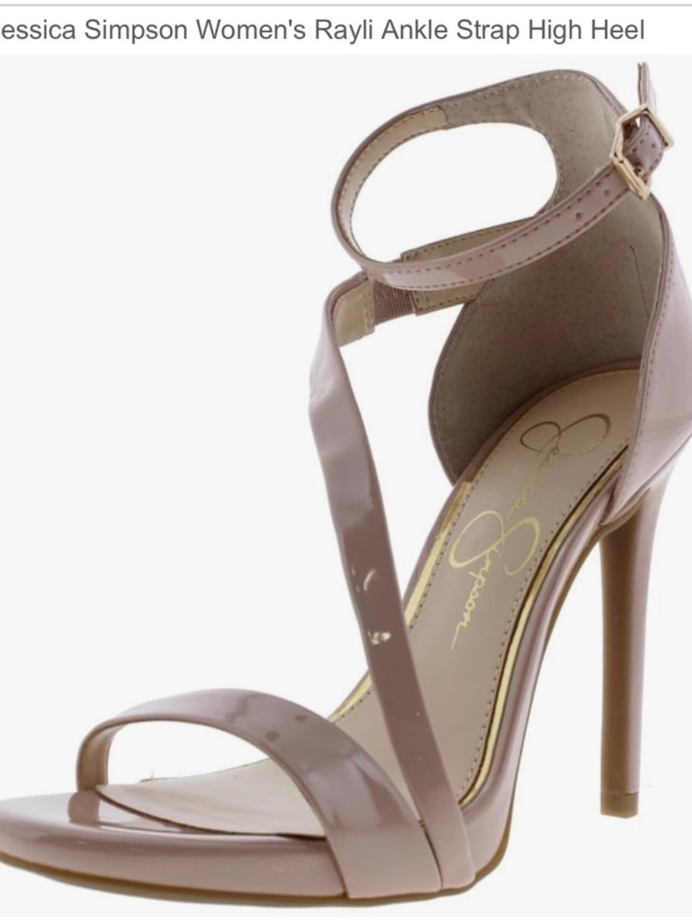 Jessica Simpson Blush Patent Ankle-Strap Stiletto Sandals
